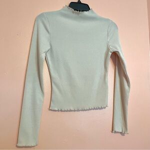 Love Tree Cream Mock Neck Long Sleeve Shirt